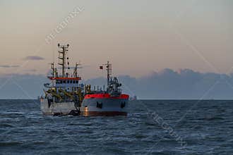 Deep sea exploration boat on North Sea