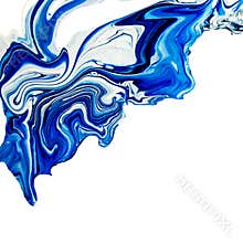 Fluid Art abstract painting wave contemporary art with marble effect.