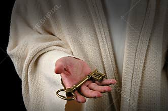 Hands of Jesus and Key
