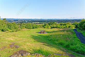 View overlooking Perth, Scotland from Kinnoull Hill Woodland Park