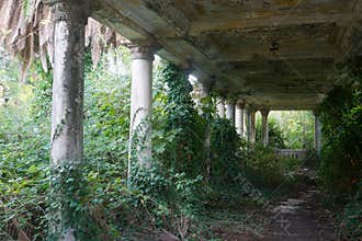 Old antique abandoned terrace