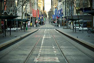 Melbourne in Lockdown July 2021 - empty city CBD streets