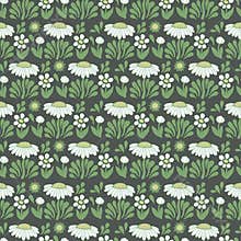 Retro color Scandinavia flower and the sun illustration seamless repeat pattern