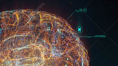 Futuristic human brain interface concept. eurosurgery diagnostic