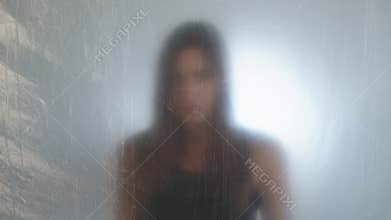 trapped woman freedom deprivation plastic wrap