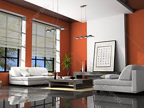 Home interior 3D rendering