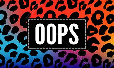 slogan oops phrase graphic vector leopard Print Fashion lettering