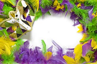 Mardi Gras Feather & Mask Frame