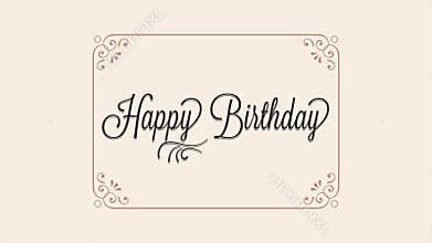 Floral birthday card with cursive Happy Birthday message and beige background