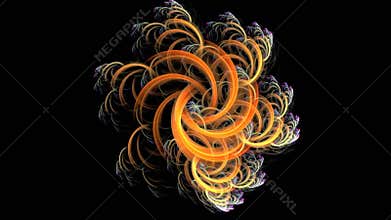 Fiery particles with vibes grow, diminish and vibrate.