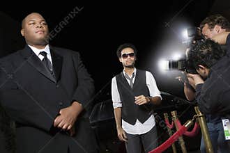 Male Celebrity Being Photographed