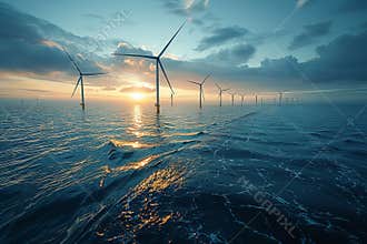 Offshore wind farms harnessing clean energy from marine turbines for a sustainable future