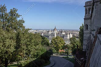 View of the Parliament building from Buda Castle