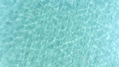 Aerial drone view of turquoise beach water paradise island, crystal clear ocean