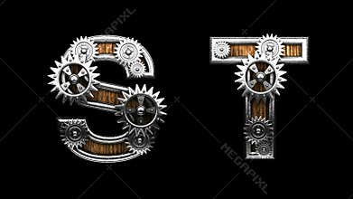 Loop wooden figure with gears