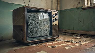 Static Screen An old television screen flickers with chaotic blackandwhite static reminiscent of a simpler time. The