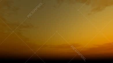 Aircraft flying into sunset