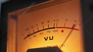 Vintage VU Meter: Analog Recording Close Up