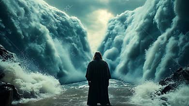 The story of Moses parting the Red Sea