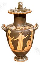 ceramics, vessel, greece, antique, isolated, background, white