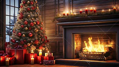 Chimaeras calibration - cozy fireplace and christmas tree decor