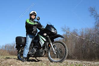Man on Motorcycle Adventure