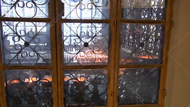Tibetan buddhist candles in Dharamsala temple, India