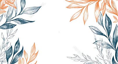 Hand-drawn doodle-style corner borders with rustic floral elements, forming a modern illustration set.