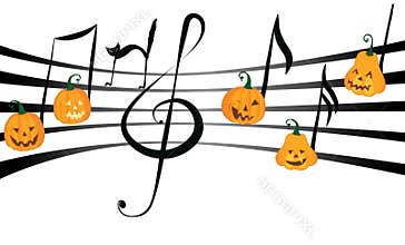 Pumpkin music on notes staff