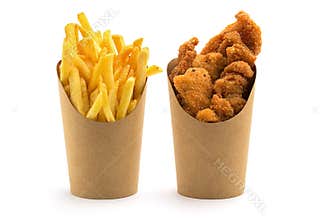 Fries and chicken nuggets