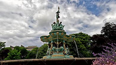 A View of Ross Fountain Located in West Princes Street Gardens, Edinburgh