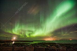 Aurora Borealis over Gróttuviti