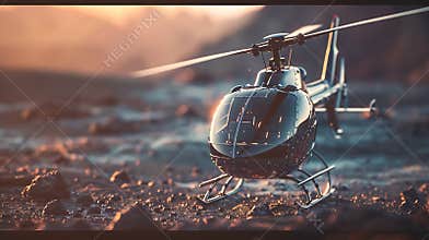 Generative AI A helicopter for exploring Mars  business concept.