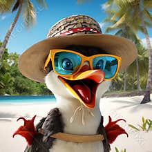 Pixar Illustration of a cartoon Duck exploring.