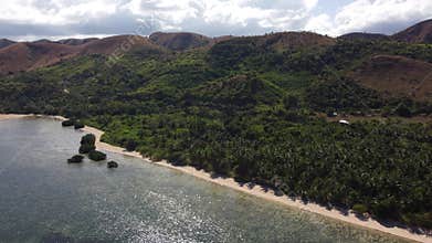 Philippine Paradise: Aerial Drone Views of Stunning Sunsets, Sunrises, and Tropical Beaches with Palm Trees