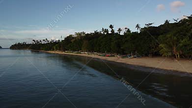 Philippine Paradise: Aerial Drone Views of Stunning Sunsets, Sunrises, and Tropical Beaches with Palm Trees