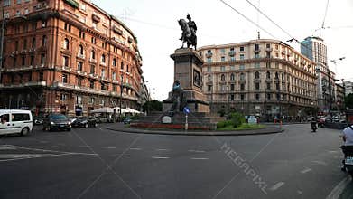 Generic architecture and street view in the city center of Naples