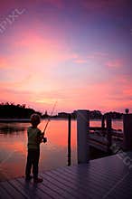 Boy fishing