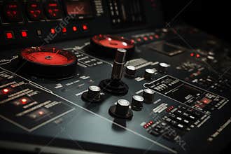 Close up control panel showcasing advanced technology. Generative AI