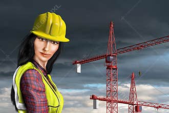 Female construction worker