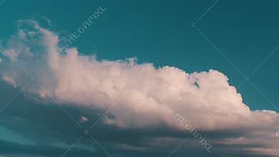 Clouds With Blue Sky Background. Moving Clouds. Nature Weather Blue Sky. Cloudscape Sunny Day.