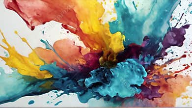 Colorful Splash Abstract Watercolor Background Art