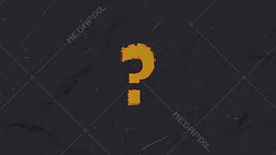 A looping gritty grunge style motion graphic animation with a Question Mark ? Symbol Logo in 4k UHD 30p