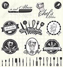 Vector Set:Retro Master Chef Labels and Icons