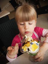 Girl eating ice cream