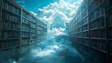 Sky Filled With Clouds and Books