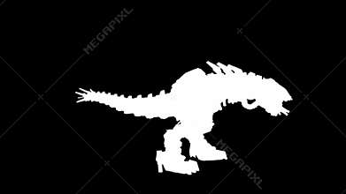 MechREX Robot Attacks Alpha Matte Side Loop 3D Rendering Animation 4K