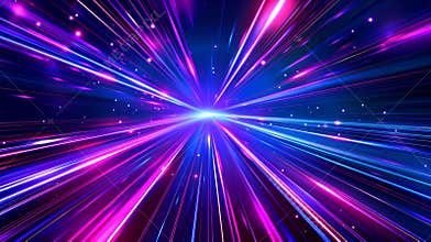 Animated hyperspace warp speed light effect background. Galaxy hyperspace modern velocity tunnel motion. Futuristic