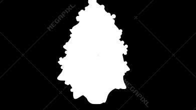 Monster Christmas Tree Attacks Front Alpha Matte 3D Rendering Animation 4K