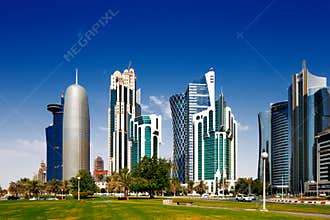 The Doha Corniche is a waterfront promenade in Doha, Qatar